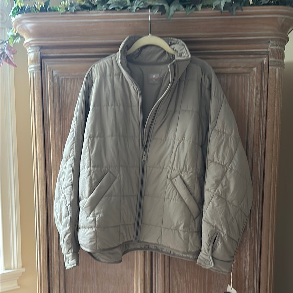 FP Movement by Free People Tan Puffer Jacket Quilted Insulation